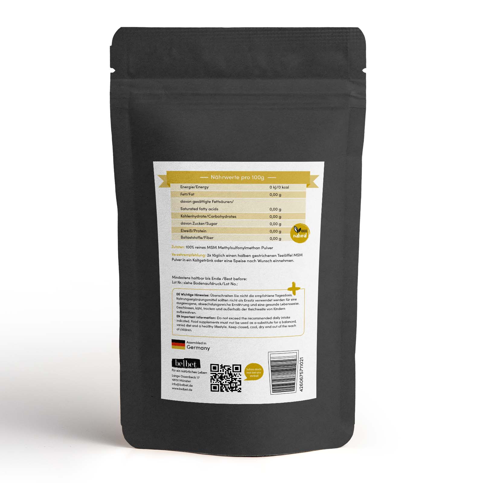 MSM Pulver Methylsulfonylmethan 1000g