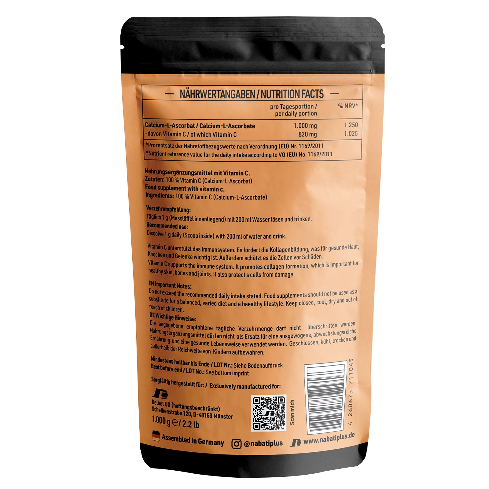 Vitamin C Pulver Ascorbinsäure 1 KG