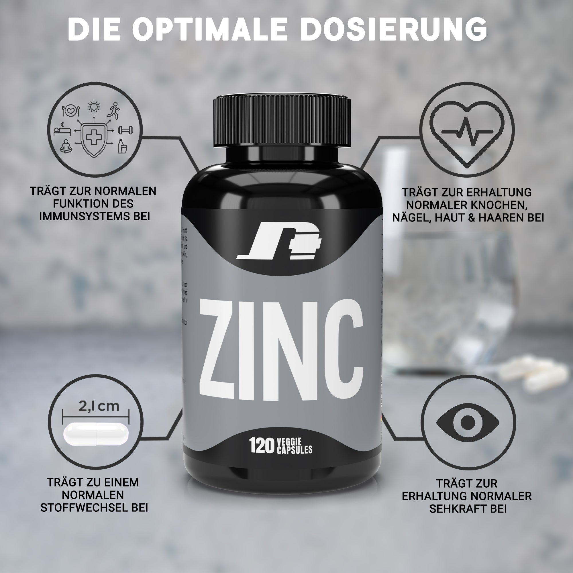 Zink 120 Kapseln hochdosiert | 25 mg Zinkbisglycinat | vegan & bioverfügbar | nabati+